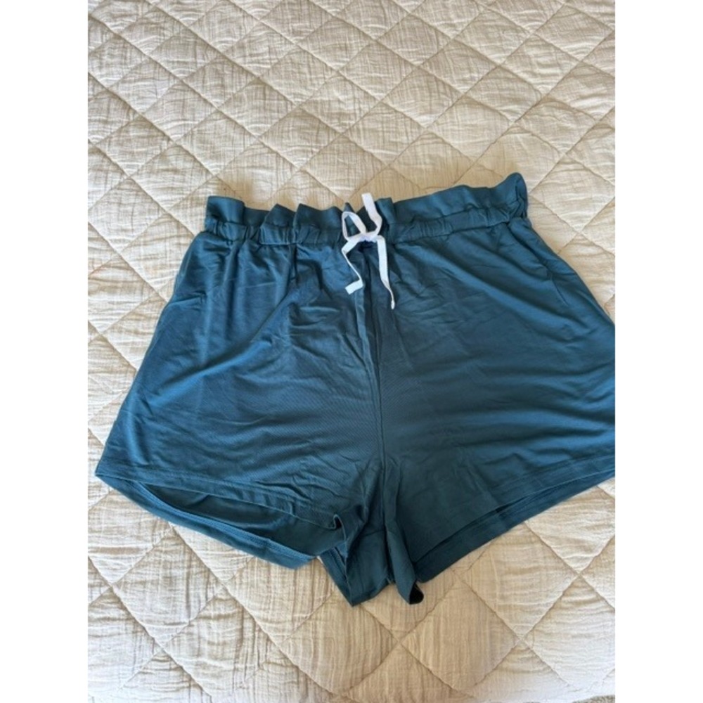 Adore Me Teal Blue Paperbag Waist Lounge Shorts Womens XL Drawstring Sleepwear